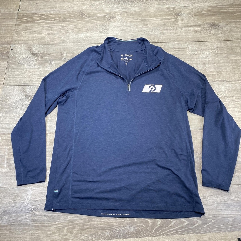 Fourlaps x Peloton Pullover Mens XL Navy Blue Quarter Zip‎ Long Sleeve Athletic